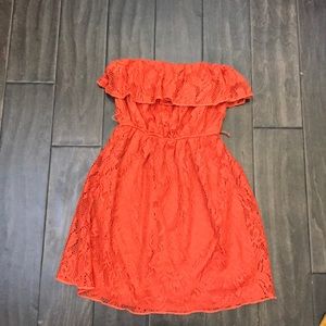 Cute orange Lacey skater dress